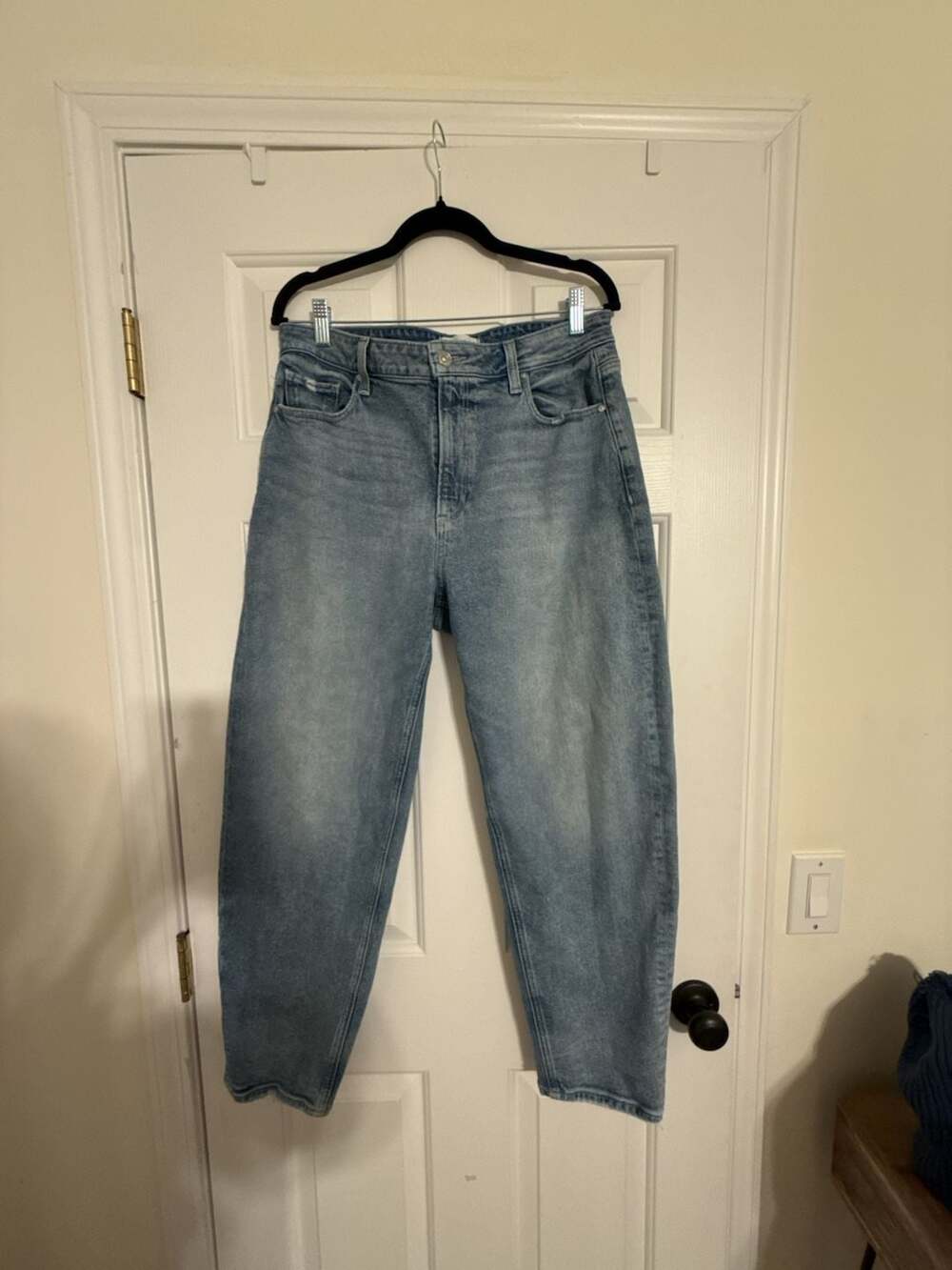 Paige Faded Straight-Leg Jeans, Size 31